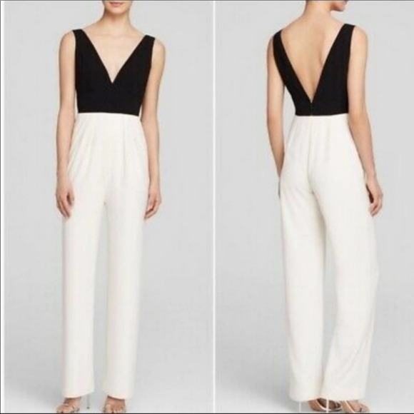 Jill Jill Stuart Black and Cream color block Jumpsuit sz2 - Picture 1 of 14